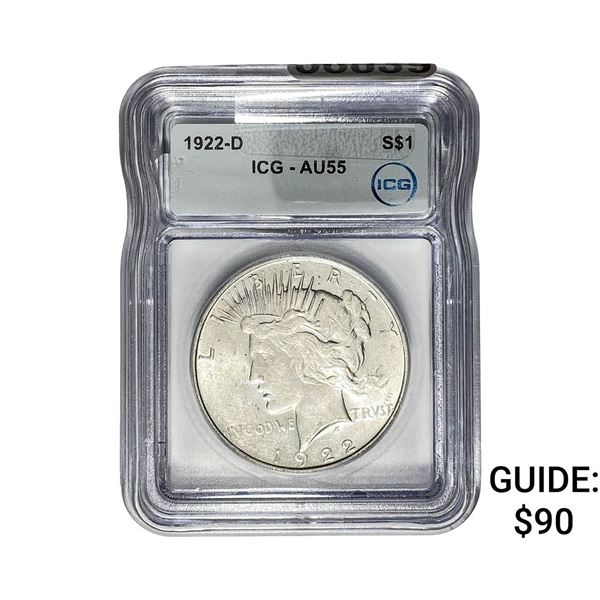 1922-D Silver Peace Dollar ICG A55