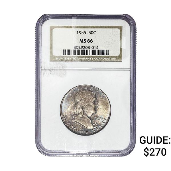 1955 Franklin Half Dollar NGC MS66