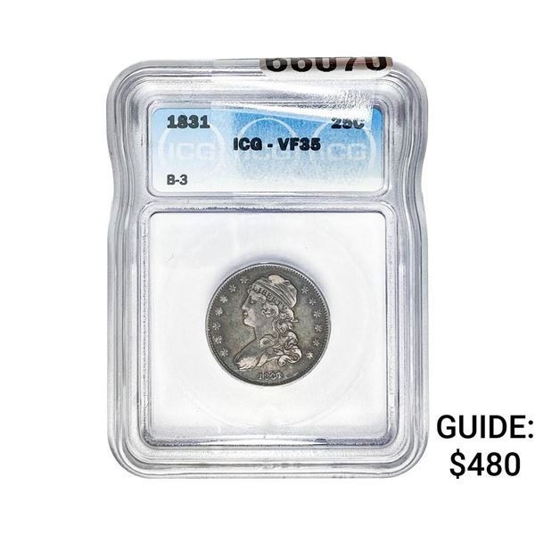 1831 Capped Bust Quarter ICG VF35
