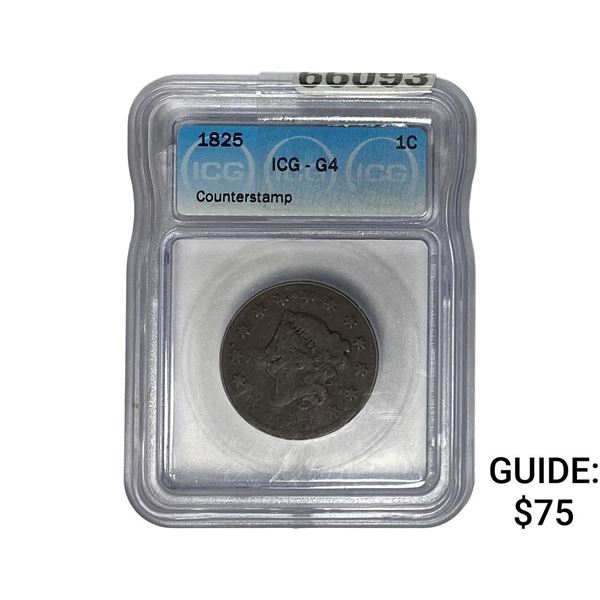 1825 Coronet Head Large Cent ICG G4