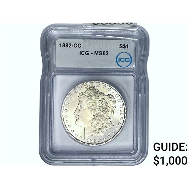 1882-CC Morgan Silver Dollar ICG MS63