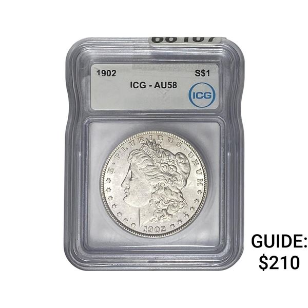 1902 Morgan Silver Dollar ICG AU58