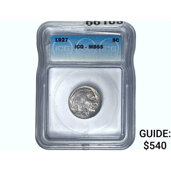 1927 Buffalo Nickel ICG MS65