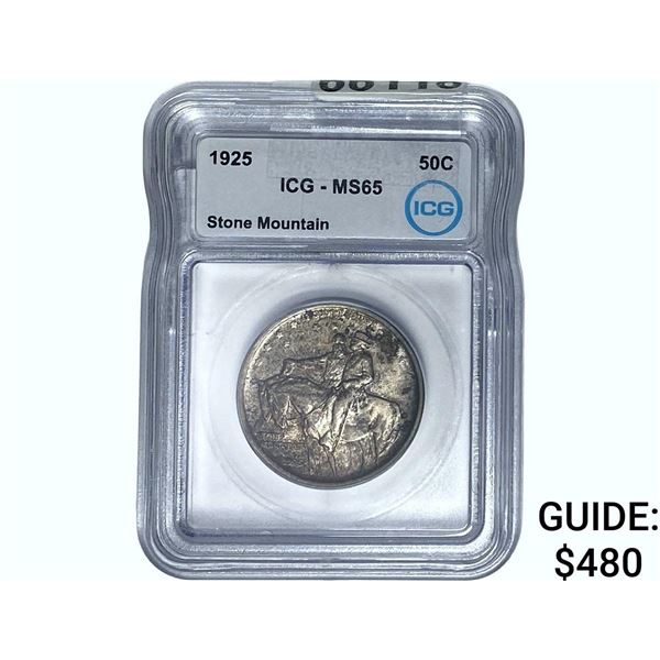 1925 Stone Mountain Half Dollar ICG MS65