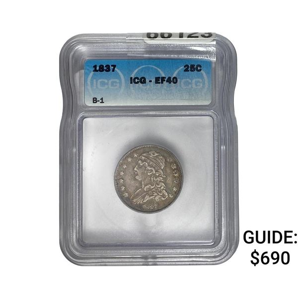 1837 Capped Bust Quarter ICG EF40