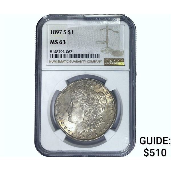 1897-S Morgan Silver Dollar NGC MS63
