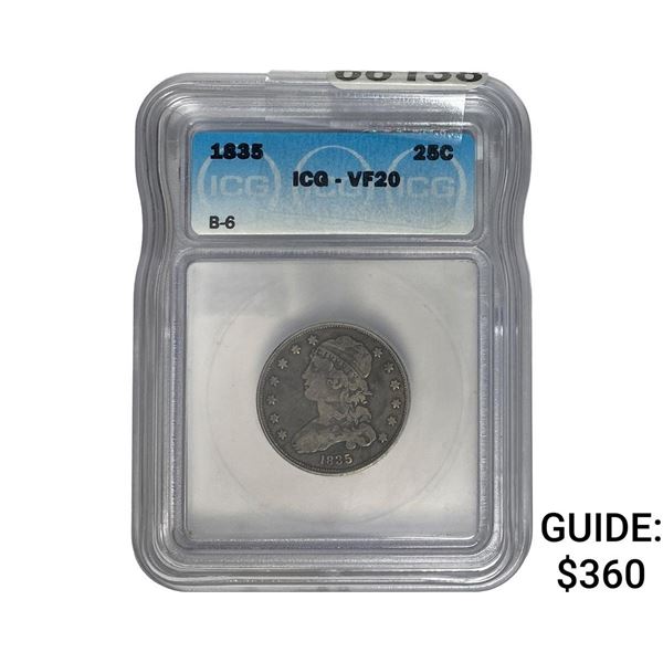 1835 Capped Bust Quarter ICG VF20