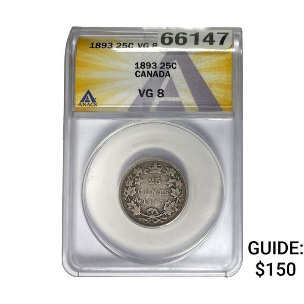 1893 25C Canada ANACS VG8