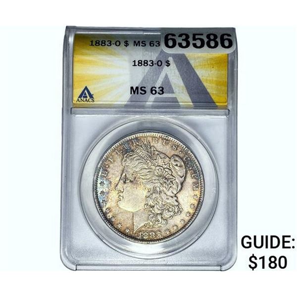 1883-O Morgan Silver Dollar ANACS MS63