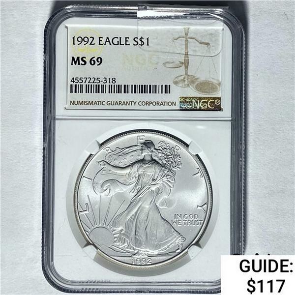 1992 Silver Eagle NGC MS69