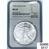 Image 1 : 1992 Silver Eagle NGC MS69