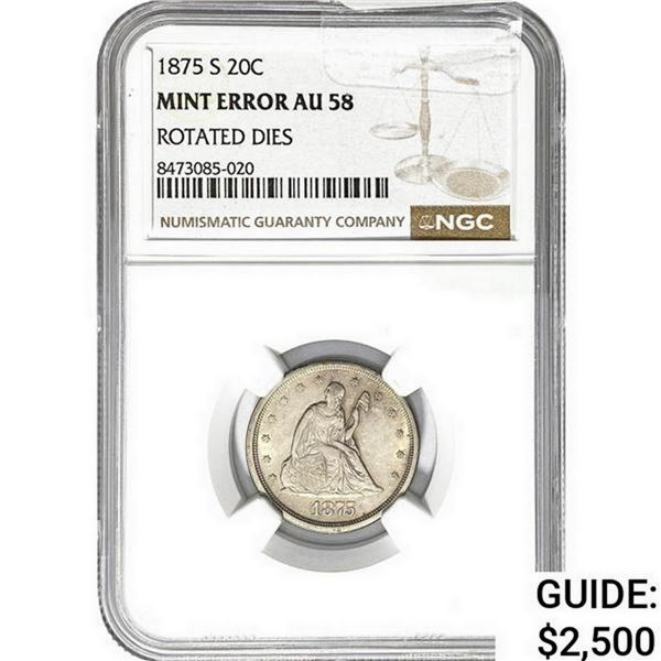 1875-S Twenty Cent Seated Liberty NGC AU58