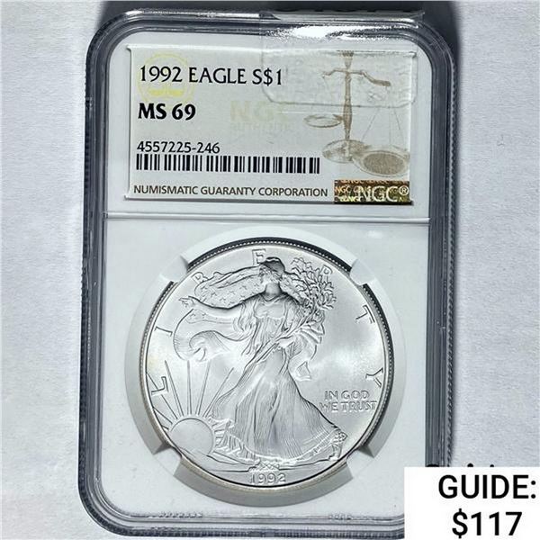 1992 Silver Eagle NGC MS69