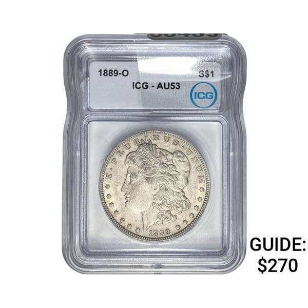 1889-O Morgan Silver Dollar ICG AU53