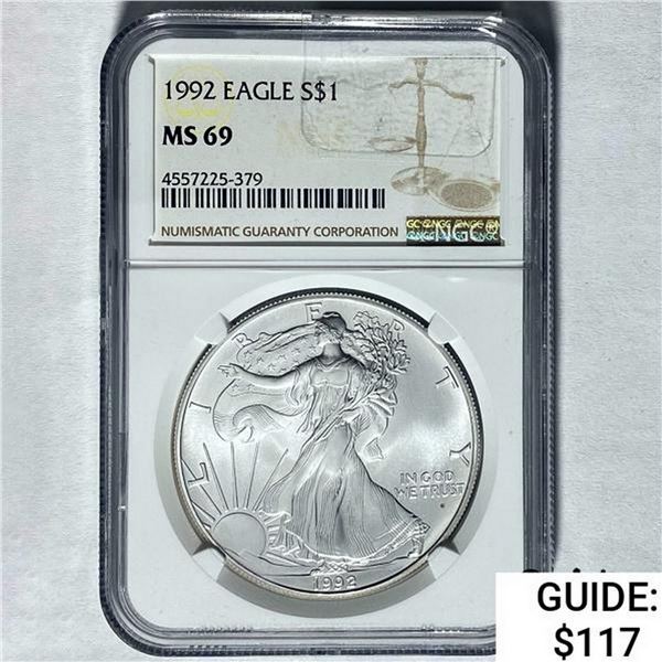 1992 Silver Eagle NGC MS69