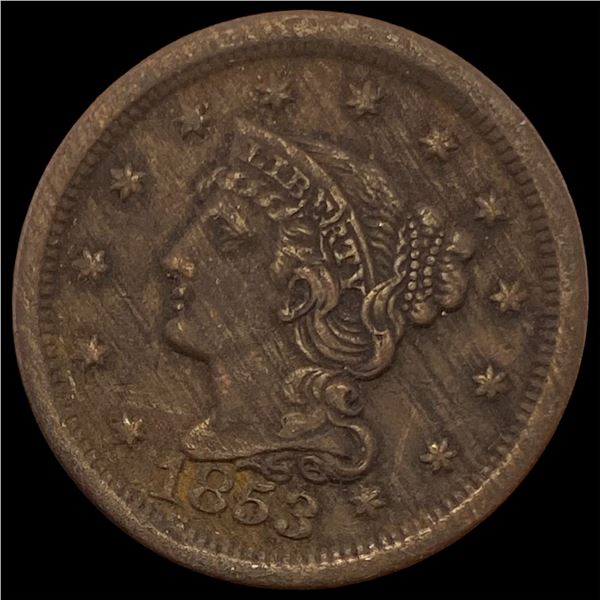 1853 Braided Hair Large Cent HIGH GRADE
