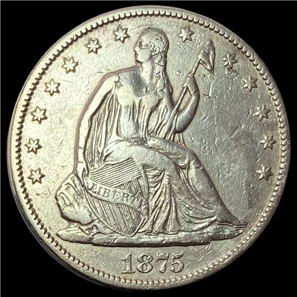 1875-CC Silver Half Dollar CLOSELY UNCIRCULATED