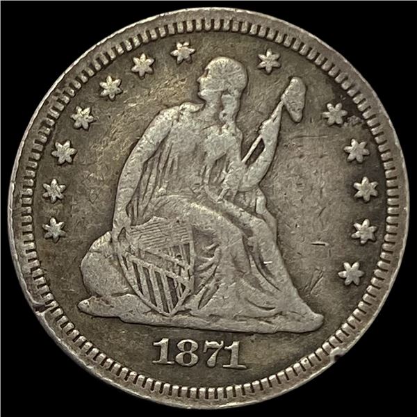 1871 Seated Liberty Quarter LIGHTLY CIRCULATED