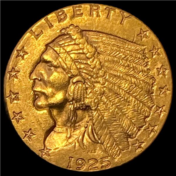 1925-D Indian Head Gold $2.50 Quarter Eagle CLOSELY UNCIRCULATED