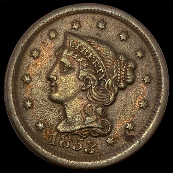 1853 Braided Hair Large Cent NEARLY UNCIRCULATED