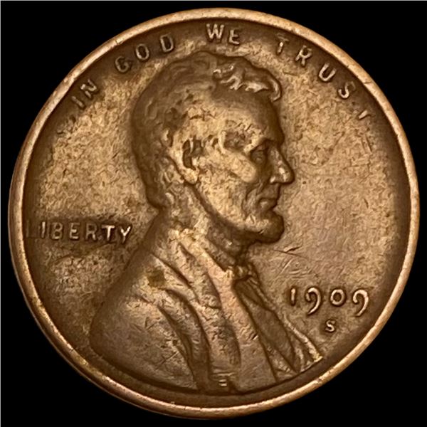 1909-S Lincoln Wheat Cent NICELY CIRCULATED