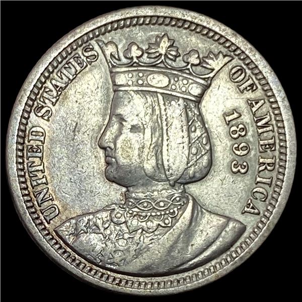 1893 Isabella Silver Quarter Dollar CLOSELY UNCIRCULATED