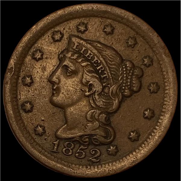 1852 Braided Hair Large Cent NEARLY UNCIRCULATED