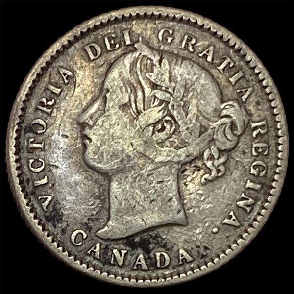 1880-H Silver 10 Cents Canada LIGHTLY CIRCULATED