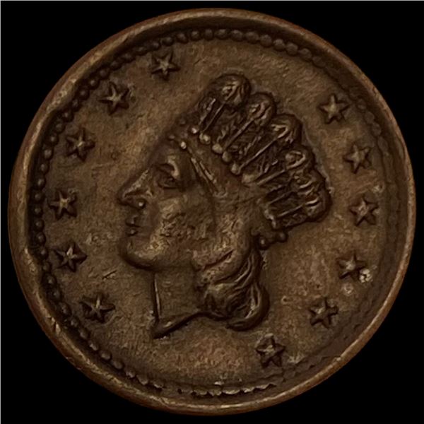 1864 Civil War Token-Indian Head/Horseman HIGH GRADE