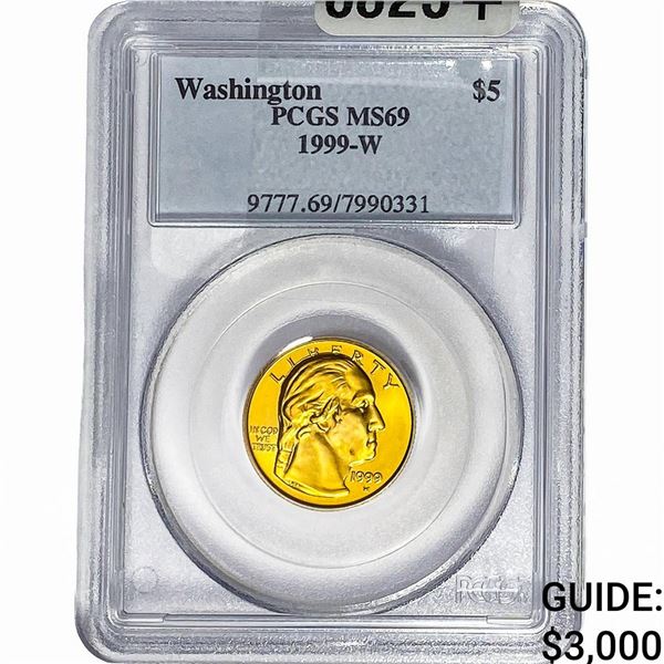 1999-W .242oz Gold $5 Washington PCGS MS69