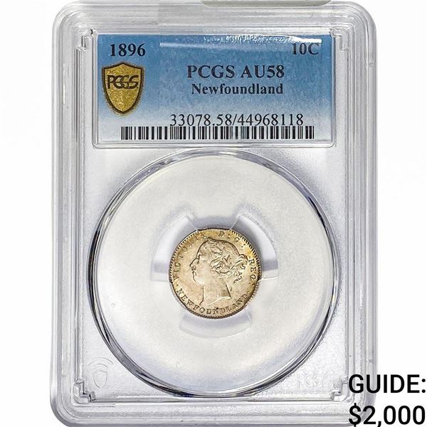 1896 Newfoundland 10 Cents PCGS AU58