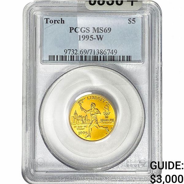 1995-W .242oz Gold $5 Olympic Torch PCGS MS69