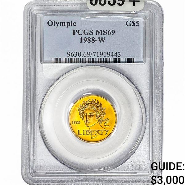1988-W .242oz Gold $5 Olympic PCGS MS69