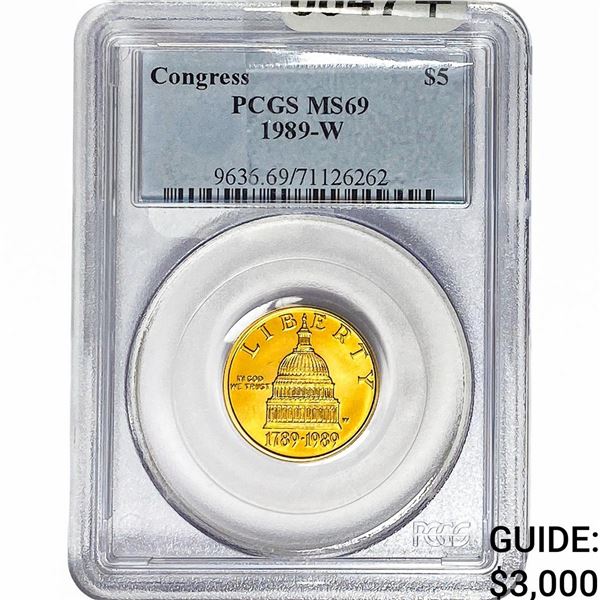 1989-W .242oz Gold $5 Congress PCGS MS69