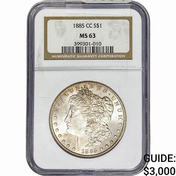 1885-CC Morgan Silver Dollar NGC MS63