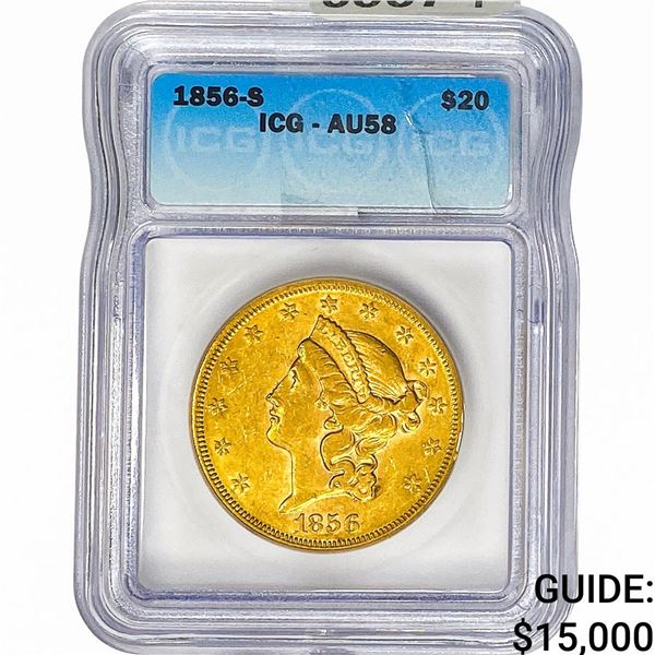 1856-S $20 Gold Double Eagle ICG AU58