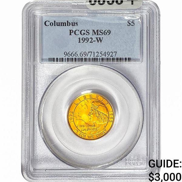 1992-W .242oz Gold $5 Columbus PCGS MS69
