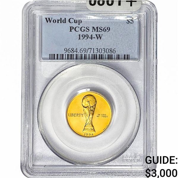 1994-W .242oz Gold $5 World Cup PCGS MS69
