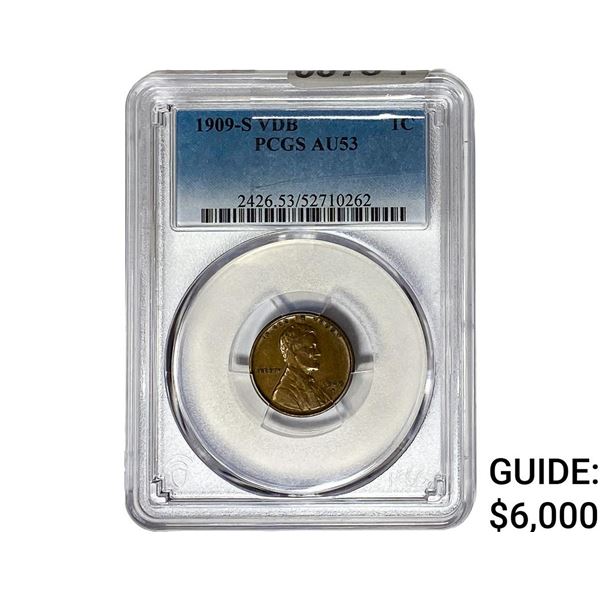 1909-S VDB Wheat Cent PCGS AU53