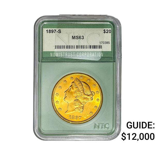 1897-S $20 Gold Double Eagle NTC MS63