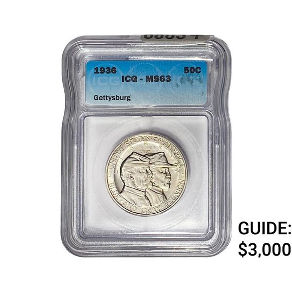 1936 Gettysburg Half Dollar ICG MS63