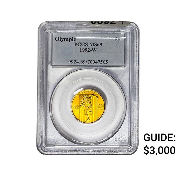 1992-W Gold $5 Olympic PCGS MS69