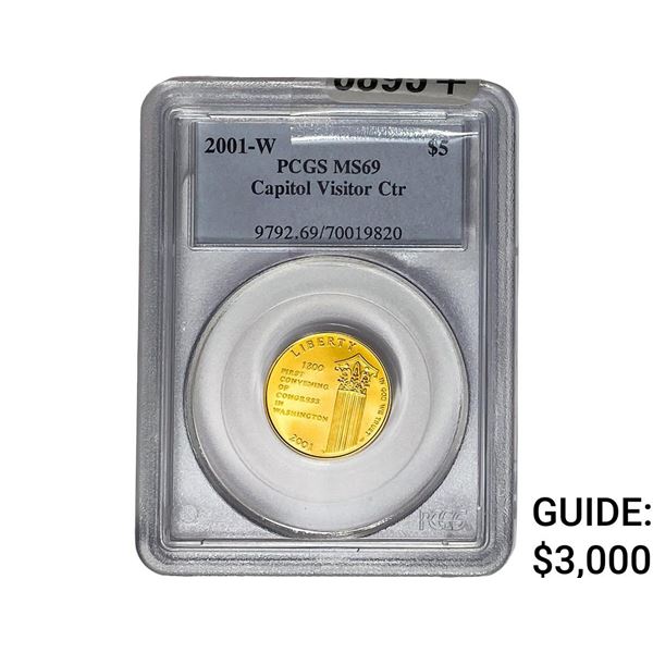 2001-W Gold $5 Capitol Visitor Ctr PCGS MS69