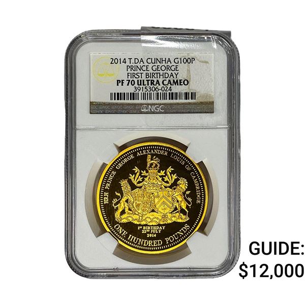 2014 T.DA Cunha G100P Gold 1oz PF70