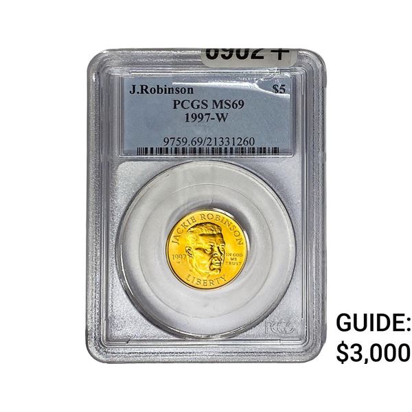 1997-W Gold .2419oz $5 Robinson PCGS MS69