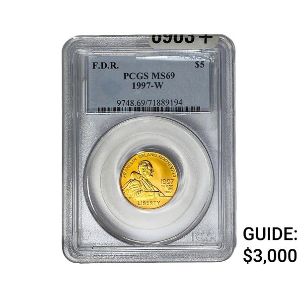 1997-W Gold .2419oz $5 FDR PCGS MS69