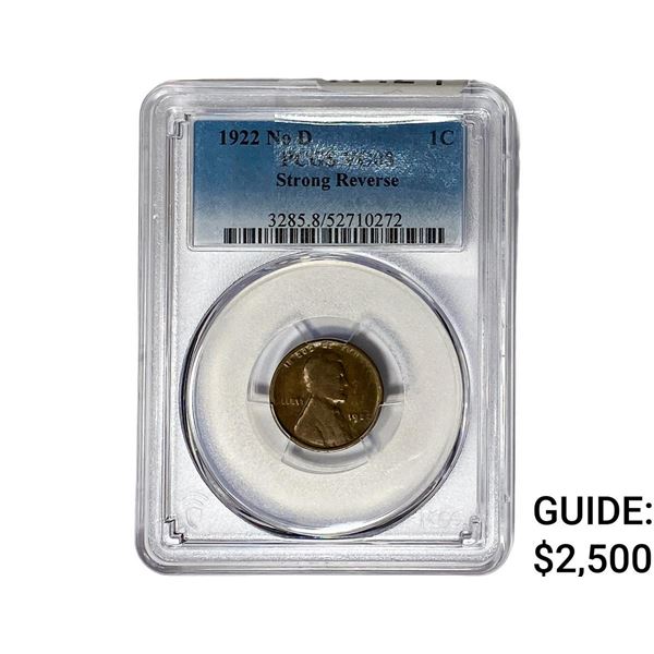 1922 NO D Wheat Cent PCGS VG08