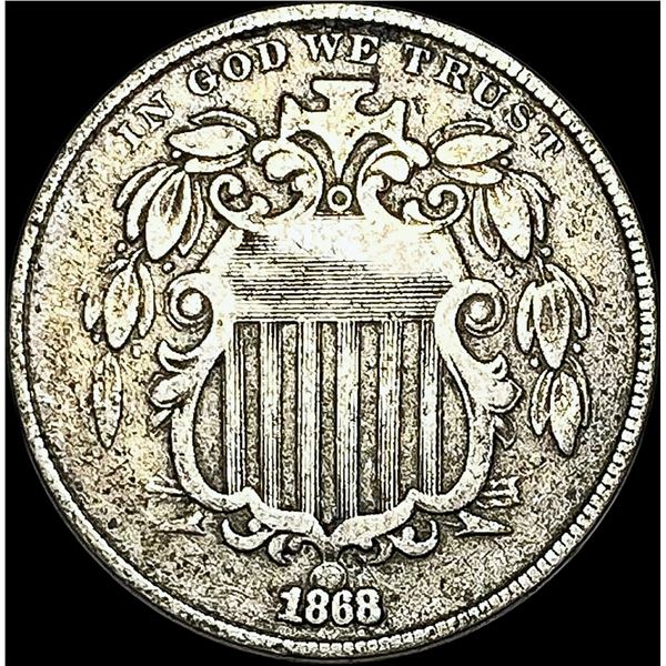 1868 Shield Nickel LIGHTLY CIRCULATED