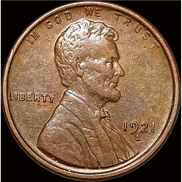 1921-S Lincoln Wheat Cent LIGHTLY CIRCULATED