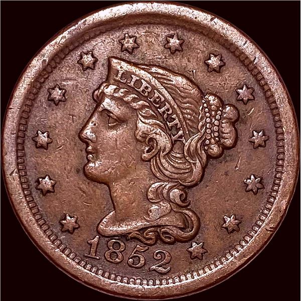 1852 Braided Hair Large Cent CLOSELY UNCIRCULATED